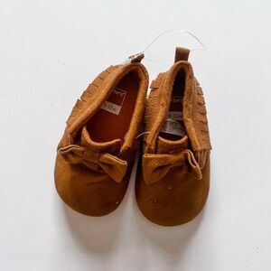 Carter's Tan Moccasins with Bow
